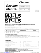Pioneer SP-L5 Service Manual