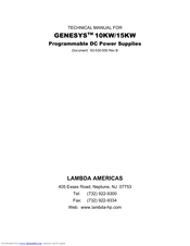 LAMBDA GENESYS 10KW Technical Manual
