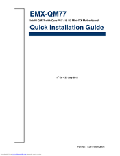 Avalue Technology EMX-QM77 Quick Installation Manual