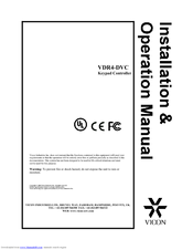 Vicon VDR4-DVC Operation Manual