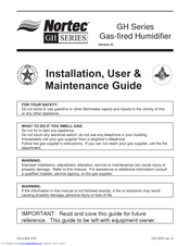 Nortec GH 400 Installation, User & Maintenance Manual