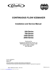 Cornelius WCC702-W Installation And Service Manual