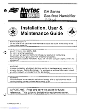 Nortec GH 200 Installation, User & Maintenance Manual