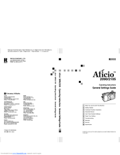 Ricoh Aficio 2105 General Settings Manual
