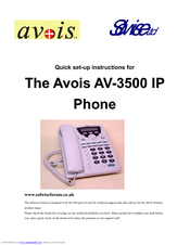 Avois AV-3500 Quick Setup Instructions Manual