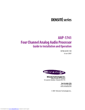 Miranda DENSITE AAP-1741 Manual To Installation And Operation