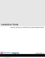 Check Point Integrity Advanced Server Installation Manual