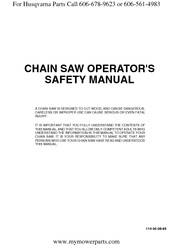 Husqvarna Chain Saw Operator's Safety & Operating Instruction Manual