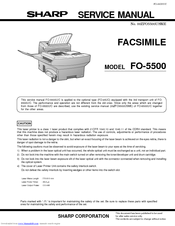 Sharp FO-5500 Service Manual
