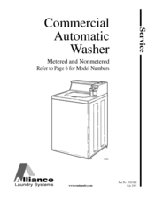 Alliance Laundry Systems SWTH21WM Service Manual