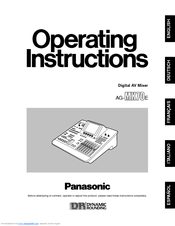 Panasonic AG-MX70E Operating Instructions Manual