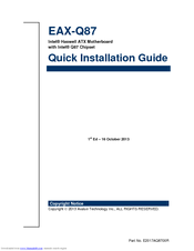 Avalue Technology EAX-Q87 Quick Installation Manual