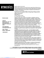 HoMedics MCS-300H Instruction Manual And  Warranty Information