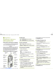 Motorola ASTRO APX 7000 Quick Reference Card