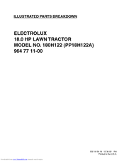 Electrolux 180H122 Illustrated Parts Breakdown