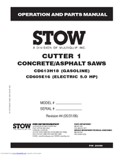Stow CD605E16 Operation And Parts Manual