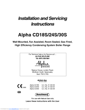 Benchmark Alpha CD30S Installation And Servicing Instructions