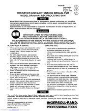 Ingersoll-Rand SRA010A1 Operation And Maintenance Manual