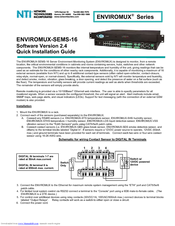 Network Technologies ENVIROMUX-SEMS-16 Quick Installation Manual