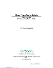 Moxa Technologies PT-7828 Series Hardware Installation Manual