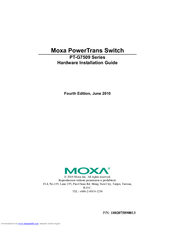 Moxa Technologies PT-G7509 Hardware Installation Manual