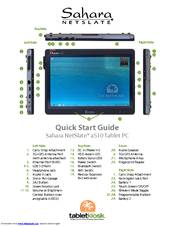 TabletKiosk Sahara NetSlate a510 Quick Start Manual