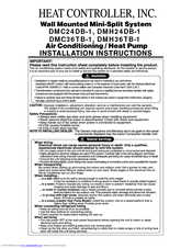 Heat Controller DMC24DB-1 Installation Instructions Manual