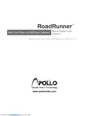 Apollo RoadRunner RR-HDP User Manual And Instruction Manual