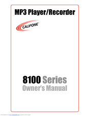 Califone 8100 series Owner's Manual