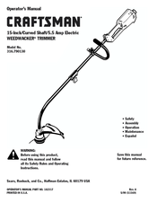Craftsman WEEDWACKER 316.790130 Operator's Manual