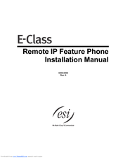 ESI E-Class Installation Manual