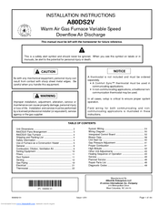 Allied Air A80DS2V Installation Instructions Manual
