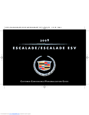 Cadillac 2009 ESCALADE ESV Personalization Manual