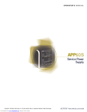 Alpha Technologies APP60S Operator's Manual