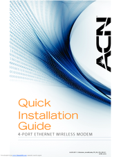 ACN 4-POR T E THERNE T WIRELESS MODEM Quick Installation Manual