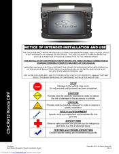 Car Show Honda CS-CRV12 CRV Installation Manual