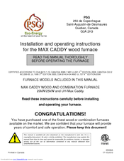 PSG MAX CADDY Installation And Operating Instructions Manual