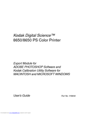 Kodak DIGITAL SCIENCE 8650 PS COLOR PRINTER User Manual