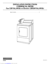 Roper Gas 120-Volt, 60-Hz Installation Instructions Manual