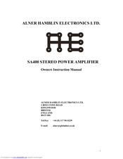 ALNER HAMBLIN ELECTRONICS SA400 Owner's Instruction Manual
