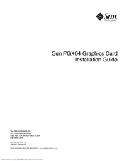 Sun Microsystems PGX64 Installation Manual