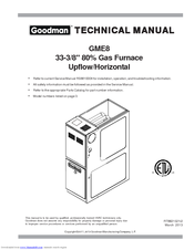 Goodman GME80603B Series Technical Manual
