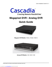 Cascadia HD204 Quick Manual