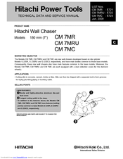 Hitachi CM 7MRU Technical Data And Service Manual