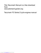 Tecumseh TC300 SERIES Technician's Handbook