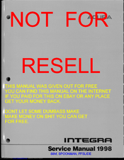 Acura Integra 1998 Service Manual