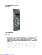Olympus DS-40 - Digital Voice Recorder Getting Started