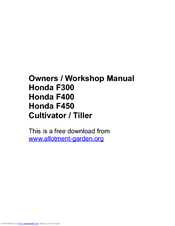 Honda F400 Owners Workshop Manual