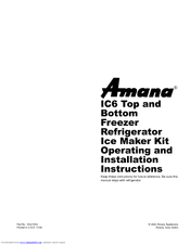 Amana IC6 Operating And Installation Instructions