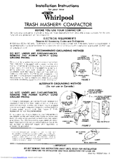 Whirlpool MASHER Installation Instructions